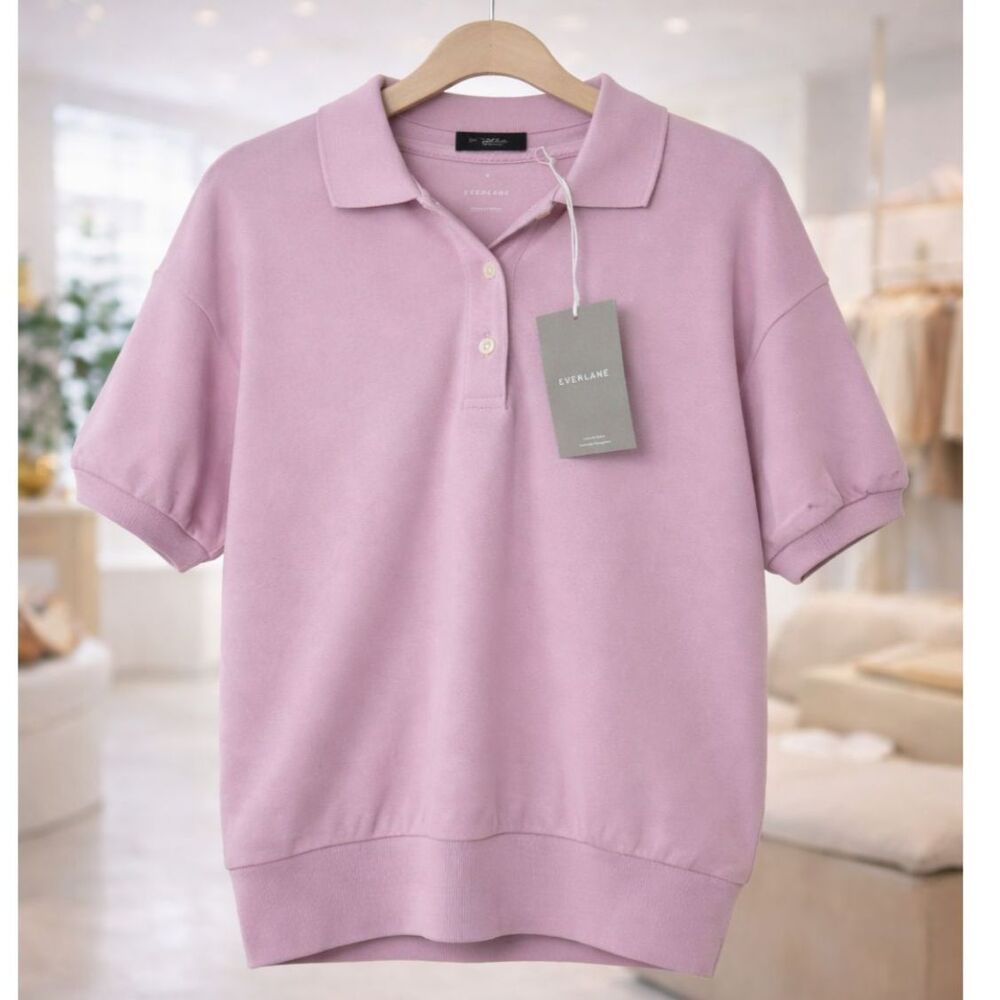Everlane NWT Organic Cotton Polo Big Mauve Minimalist Preppy Small Quiet Luxury